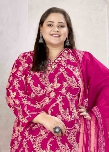 PLUS SIZE GLORY 1 - Catalog # 61055 (Set of 3 Readymade Salwar Suits) MADE IN INDIA BY AABHARAN
