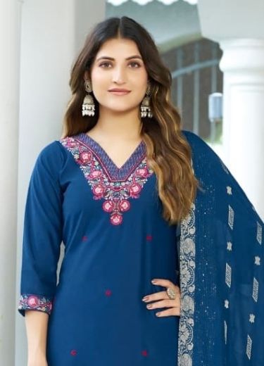 MAHIMA - Catalog # 61182 (Set of 6 Readymade Salwar Suits) MADE IN INDIA BY WOODEE AHMEDABAD