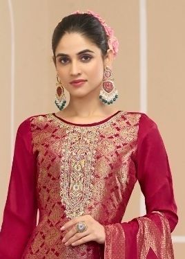 SILAS - Catalog # 61186 (Set of 4 Semi-Stitched / Un-Stitched Suits) MADE IN INDIA BY KALARANG