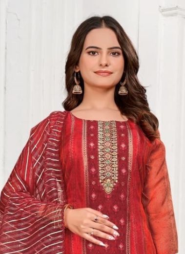 SERIES P54 - Catalog # 61200 (Set of 4 SIZE-SETS [Readymade Salwar Suits]) MADE IN INDIA BY MEHERIYA