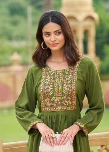BLOOM 3 - Catalog # 61207 (Set of 4 Readymade Women's Kurtis / Tops) MADE IN INDIA BY BLUE HILLS