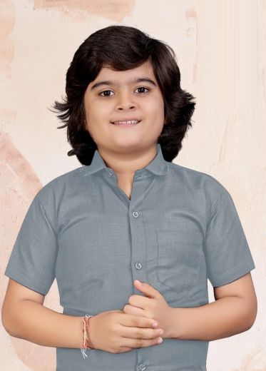 MR MADHARASI [KIDS SHIRT + VESTI] - Catalog # 61242 (Set of 8 Men's Ethnic Wear) by Sangeet [Made in India]