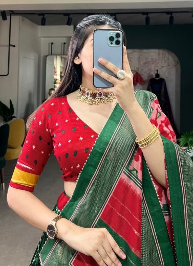 TUSSER SILK 1200 - Catalog # 61250 (Set of 4 Semi-Stitched Lehengas) by Desi Muse [Made in India]
