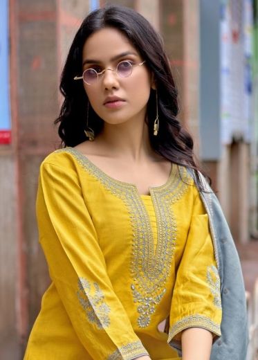 KHANAK - Catalog # 61261 (Set of 6 Readymade Salwar Suits) by Kadlee Fashion [Made in India]