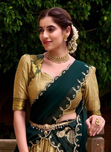 ONAM SPECIAL WEAR 2028 - Catalog # 61263 (Set of 4 Semi-Stitched Lehengas) by Meheriya [Made in India]