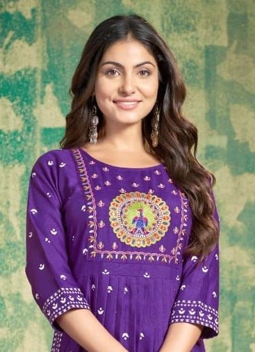 NYRA CUT - Catalog # 61267 (Set of 4 Readymade Women's Kurtis / Tops) by Meheriya