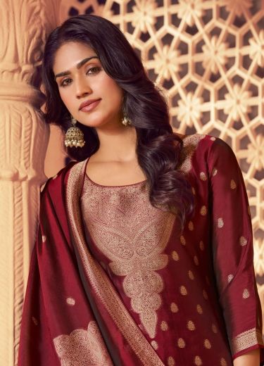 SILKY 6 - Catalog # 61277 (Set of 4 Readymade Salwar Suits) by Meheriya