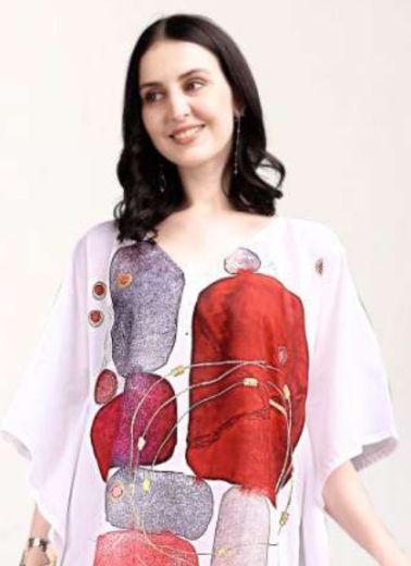 COTTON FEEL KURTI 3 - Catalog # 61313 (Set of 8 Kaftans / Ponchos) by Desi Muse
