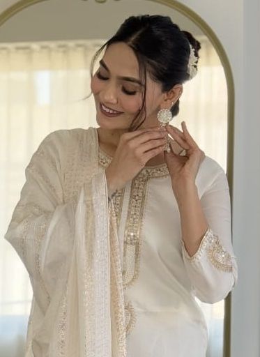 CHANDERI 2796 - Catalog # 61369 (Set of 4 Readymade Salwar Suits) by Meheriya
