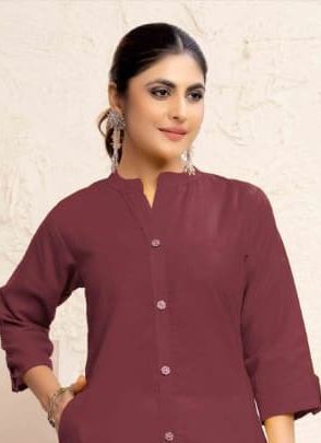 NEER 2 - Catalog # 61389 (Set of 5 Readymade Women's Kurtis / Tops) by Serengeti