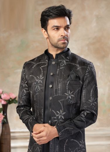 JODHPURI SUIT SET WEDDING COLLECTION 51 - Catalog # 62063 (Set of 10 Men's Ethnic Wear) by Desi Muse