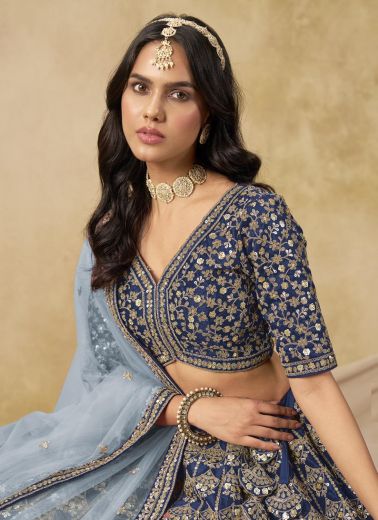 MEHVISH 27 - Catalog # 62064 (Set of 4 Semi-Stitched Lehengas) by Meheriya