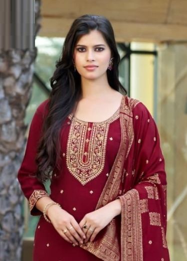 HANSIKA - Catalog # 62072 (Set of 6 Readymade Salwar Suits) by Woodee Ahmedabad