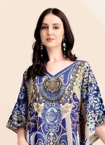 SILK PONCHOS 5 - Catalog # 62078 (Set of 8 Kaftans / Ponchos) by Jagraasa