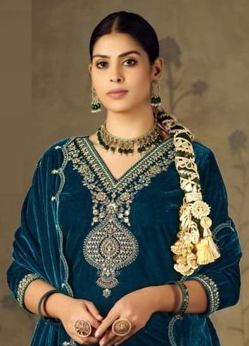 ZARINA - Catalog # 62092 (Set of 4 Readymade Salwar Suits) by Rangoon