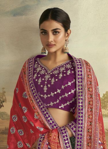 SATRANGI - Catalog # 62107 (Set of 9 Semi-Stitched Lehengas) by Kamakshi