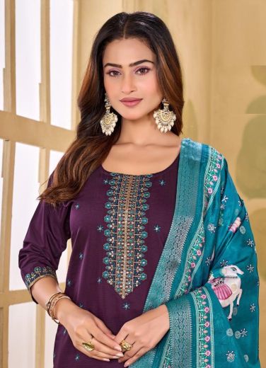 UTSAV - Catalog # 62122 (Set of 8 Readymade Salwar Suits) by Mukesh