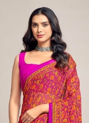 STAR CHIFFON 219 - Catalog # 62172 (Set of 12 Sarees) by Ruchi Sarees