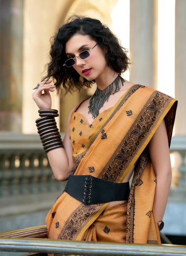 BLACK CAT - Catalog # 62187 (Set of 6 Sarees) by Desi Muse
