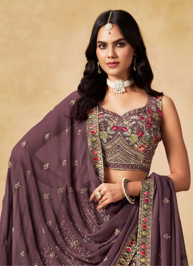 CULTURE - Catalog # 62367 (Set of 5 Semi-Stitched Lehengas) by Desi Muse