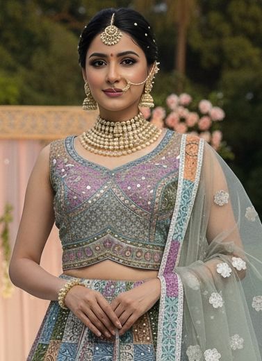 SERIES 2935-2944 - Catalog # 62394 (Set of 10 Semi-Stitched Lehengas) by Aabharan