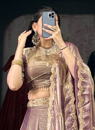 SERIES 1440 - Catalog # 62435 (Set of 4 Semi-Stitched Lehengas) by Meheriya