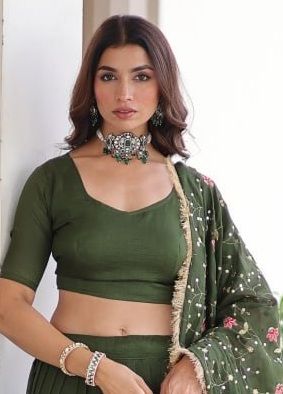SERIES 5051 - Catalog # 62479 (Set of 2 Semi-Stitched Lehengas) by Serengeti