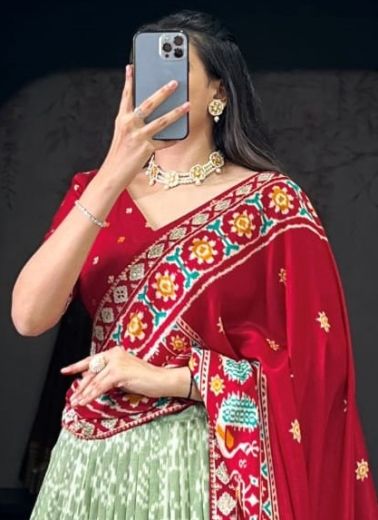 SERIES 1246 - Catalog # 62485 (Set of 4 Semi-Stitched Lehengas) by Jagraasa