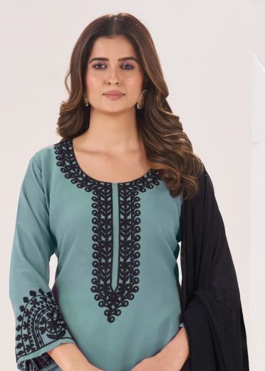 BLACK FOREST - Catalog # 62532 (Set of 4 Readymade Salwar Suits) by Desi Muse