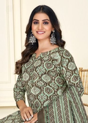 AJRAKH PRINTED 101 - Catalog # 62575 (Set of 10 Readymade Salwar Suits) by Aabharan