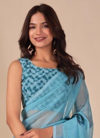 FLOWER PRINT 1 - Catalog # 62586 (Set of 4 Sarees) by Aabharan