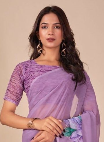 FLOWER PRINT 2 - Catalog # 62588 (Set of 4 Sarees) by Serengeti