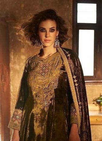 SHUIJING - Catalog # 62591 (Set of 6 Semi-Stitched / Un-Stitched Suits) by Aiqa