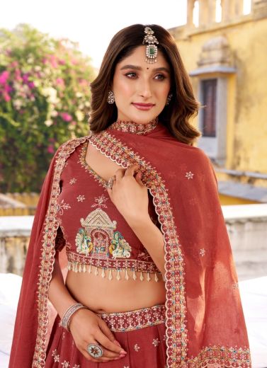 SAMAIRA - Catalog # 62594 (Set of 4 Semi-Stitched Lehengas) by Meheriya