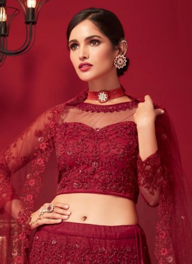SANIYA 1 - Catalog # 62617 (Set of 4 Semi-Stitched Lehengas) by Aabharan