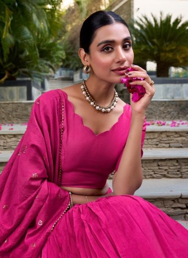 CHANDERI SERIES 1906 - Catalog # 62622 (Set of 4 Semi-Stitched Lehengas) by Meheriya