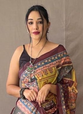 KALAMKARI PRINT - Catalog # 62641 (Set of 4 Sarees) by Desi Muse