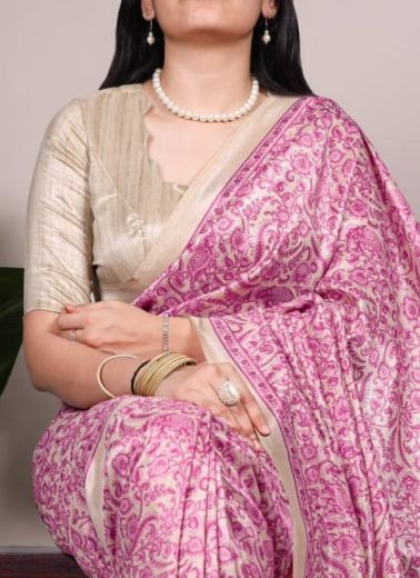 TUSSER SILK SERIES 7014 - Catalog # 62656 (Set of 4 Sarees) by Meheriya