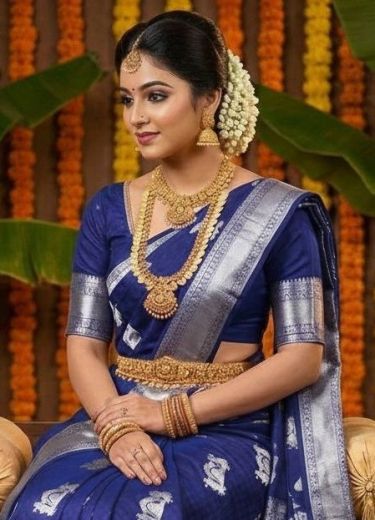 SILVER PALLAKU - Catalog # 62682 (Set of 6 Sarees) by Serengeti