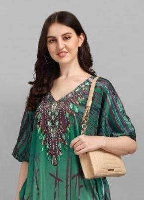 KAFTAN-E-NAZAKAT 7 - Catalog # 62684 (Set of 8 Kaftans / Ponchos) by Meheriya