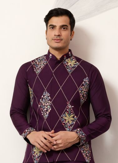 ROYAL RIVAAJ KOTI - Catalog # 62702 (Set of 3 Men's Ethnic Wear) by Desi Muse