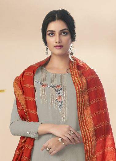 RADHIKA 1 - Catalog # 62707 (Set of 3 Readymade Salwar Suits) by Aabharan