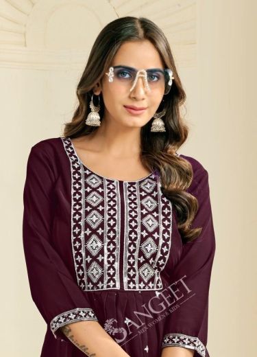 AASHINI 2 - Catalog # 62733 (Set of 8 Readymade Women's Kurtis / Tops) by Sangeet