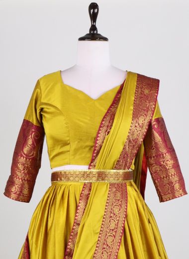 SERIES 7091 - Catalog # 62747 (Set of 3 Semi-Stitched Lehengas) by Meheriya