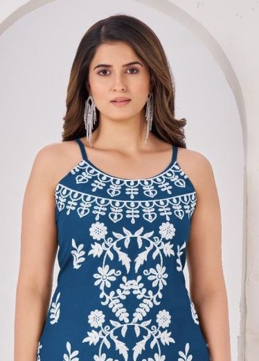 ATHENA [SLEEVELESS] - Catalog # 62822 (Set of 4 Readymade Women's Kurtis / Tops) by Damac Couture