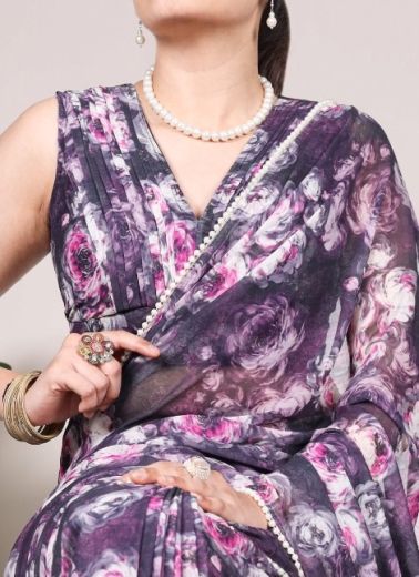 FLORAL SERIES 7042 - Catalog # 62839 (Set of 4 Sarees) by Serengeti