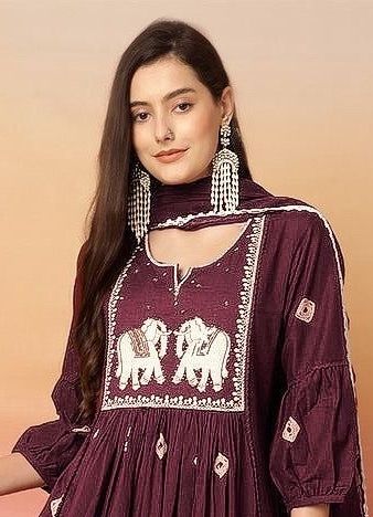 SERIES 1136 - Catalog # 63046 (Set of 4 Readymade Salwar Suits) by Amdavadi Fashion