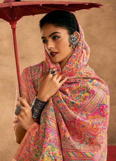 CHINAR PASHMINA 3 - Catalog # 63053 (Set of 6 Sarees) by Rajtex Fabrics