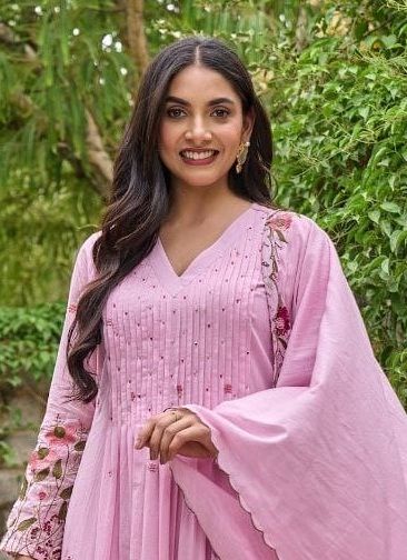 CHANDERI SERIES 1114 - Catalog # 63064 (Set of 2 Readymade Salwar Suits) by Amdavadi Fashion