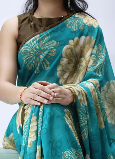 WEIGHTLESS SAREE WITH LACE 2121 - Catalog # 63091 (Set of 5 Sarees) by Semad Styles